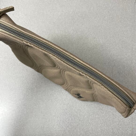 LUG Volley Matte Luxe Toiletry Bag Tan Quilted Zip Large 12x8.5" Cosmetic Makeup - Picture 5 of 10